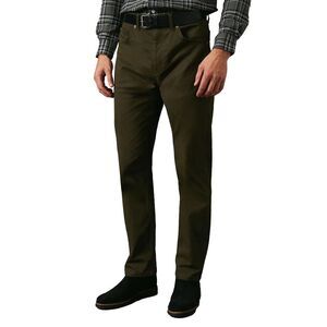 Maine Mens Twill Stretch Straight Leg Jeans / Khaki Green